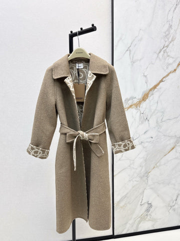 Burberry 25 Long Coat Beige Wool