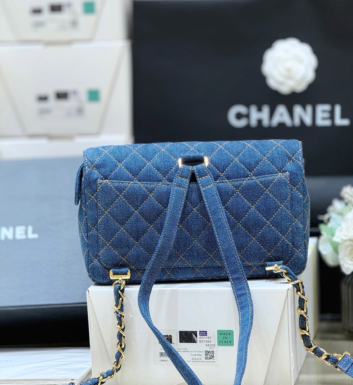 Chanel 2026 Backpack 26cm Blue Denim Leather 351418