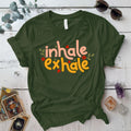Inhale Exhale T-Shirt Mockup military-green