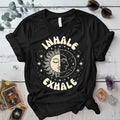 Inhale Exhale Celestial T-Shirt Mockup black