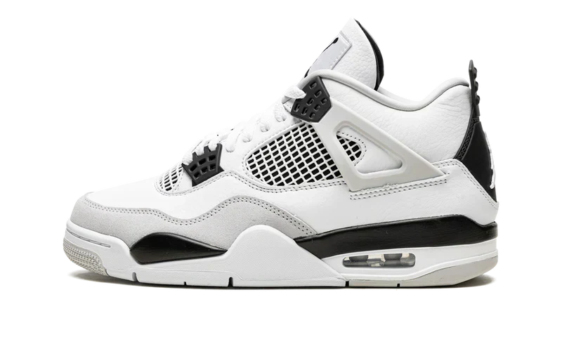 Nike Air Jordan 4 White Gray Black Suede Leather