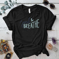 Just Breathe T Shirt Black Mockup