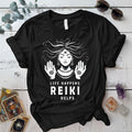 Life Happens Reiki Helps T Shirt Black Mockup