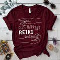 Life Happens Reiki Helps T Shirt Maroon Mockup