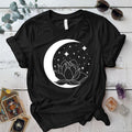 Lotus Moon T Shirt Black Mockup