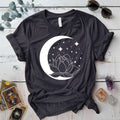 Lotus Moon T Shirt Dark Heather Grey Mockup