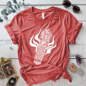 Sage T Shirt Coral Silk Mockup