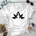 Lotus Meditation T Shirt White Mockup