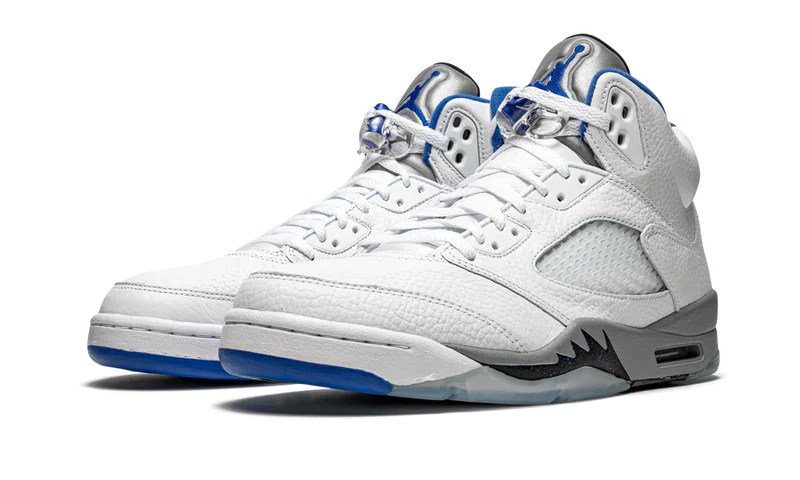 Nike Air Jordan 5 Retro White Stealth Gray Leather