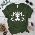 Male Yoga Symbol T Shirt Military Green Mockup