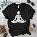 Meditation Pose Motivational T Shirt Black Mockup