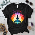 Namaste Chakra Mandala T Shirt Black Mockup