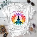 Namaste Chakra Mandala T Shirt White Mockup