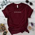 Nowhere T Shirt Maroon Mockup