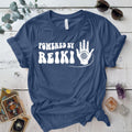 Powered By Reiki T Shirt Indigo Blue Mockup