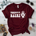 Powered By Reiki T Shirt Maroon Mockup
