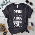 Reiki Its Like A Hug For Your Soul T Shirt Dark Heather Grey Mockup