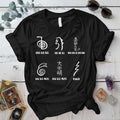 Reiki Six Symbols T Shirt Black Mockup