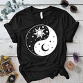 Sun Moon Ying Yang T Shirt Black Mockup