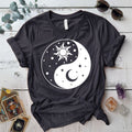 Sun Moon Ying Yang T Shirt Dark Heather Grey Mockup