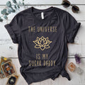 Universe Is My Sugar Daddy T Shirt Dark Heather Grey Mockup