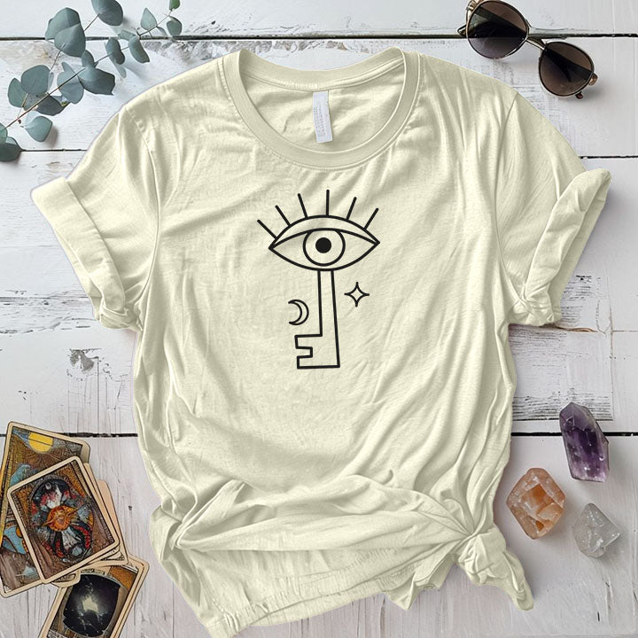 Third Eye Key T Shirt Natural Mockup