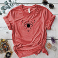 Third Eye Triangle T Shirt Coral Silk Mockup
