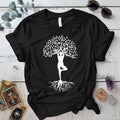 Tree Of Life Pose T Shirt Dark Heather Grey Mockup
