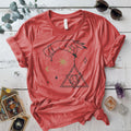 Triangle Balance T Shirt Coral Silk Mockup