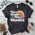 Very Demure Very Mindful T Shirt Dark Heather Grey Mockup
