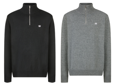 CELINE Embroidered Zipper Polo Sweater Wool Cotton