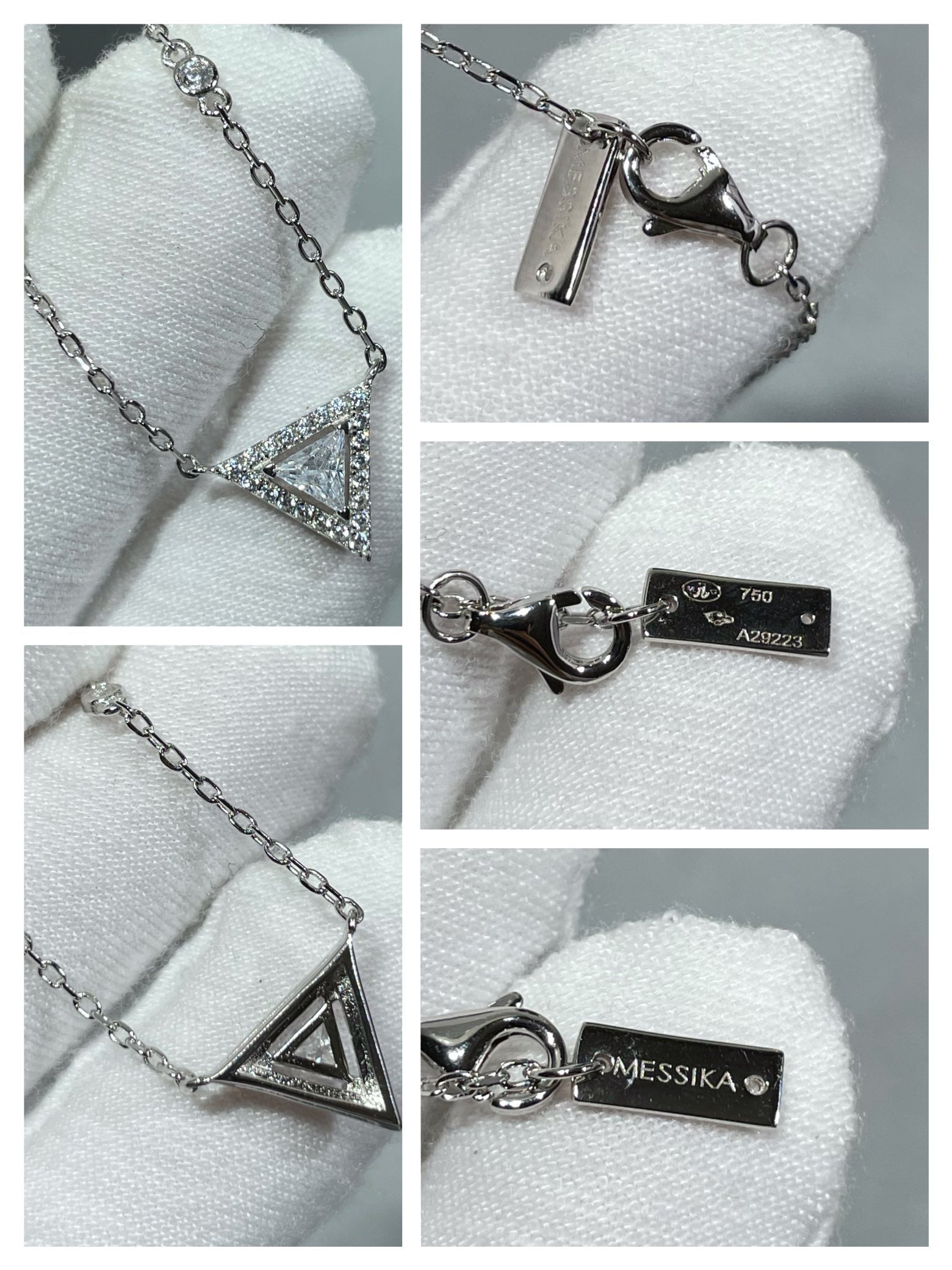 MESSIK TRIANGLE DIAMOND SILVER NECKLACE
