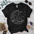 Yoga Moon T Shirt Black Mockup