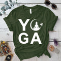 Yoga T-Shirt Mockup Military Green