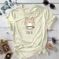 Zen Cat T Shirt Natural Mockup