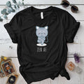Zen Cat Standing Pose T Shirt Black Mockup