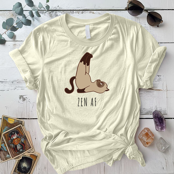 Zen Yoga Cat T-Shirt Mockup natural