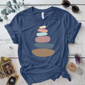 Zen Stones T Shirt Indigo Blue Mockup