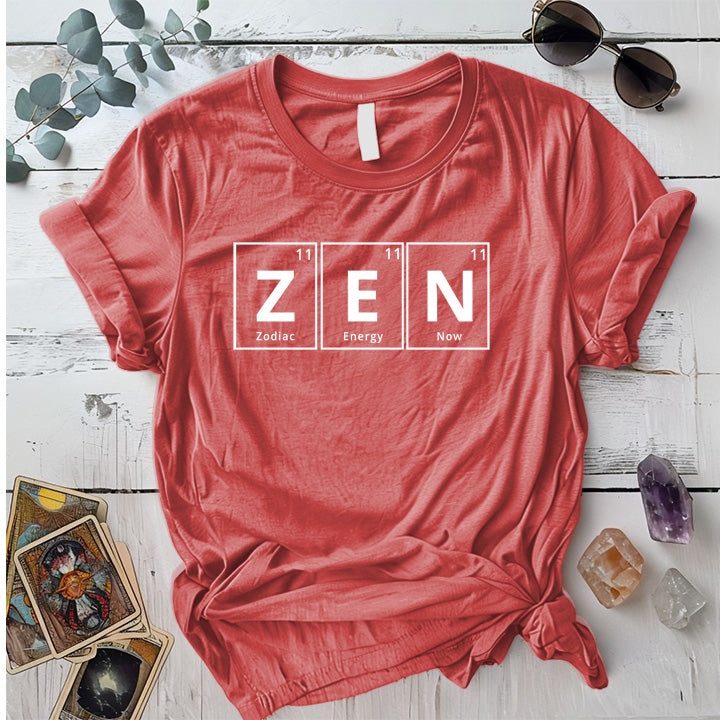 Zen Periodic Table T-Shirt Mockup coral-silk