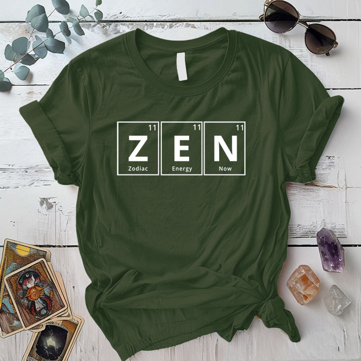Zen Periodic Table T-Shirt Mockup military-green